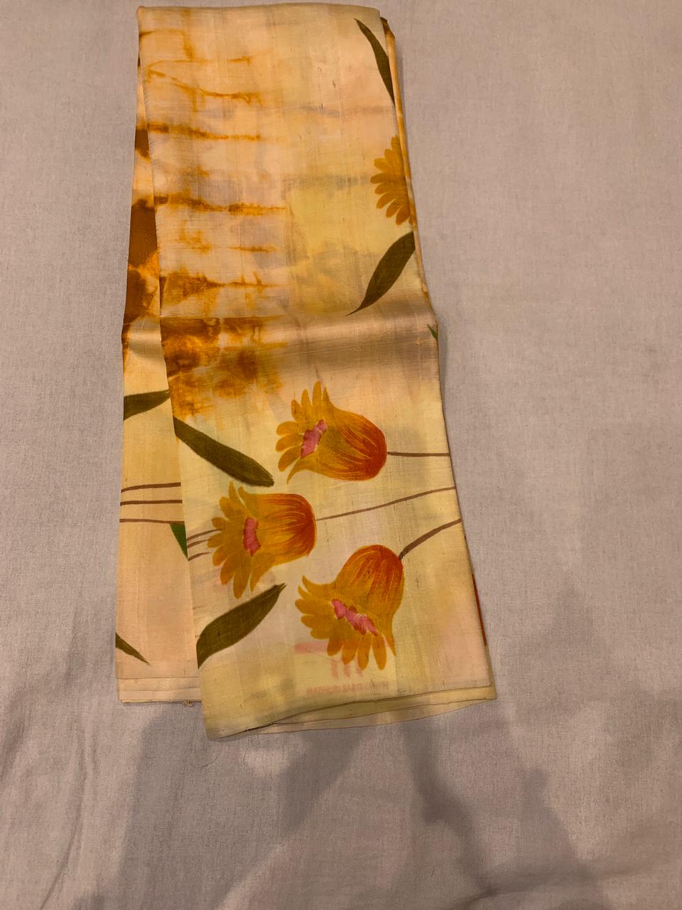 PURE TUSSAR SILKKOLKOTA HAND PRINT